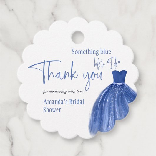 Etwas Blau, bevor ich Brautparty zu kleiden Geschenkanhänger (Vorderseite)