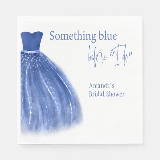 Etwas Blau, bevor ich Brautparty zu kleiden Serviette (Vorderseite)