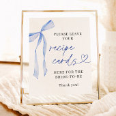 Etwas Blau, bevor ich Bridal Rezept Card tun Poster