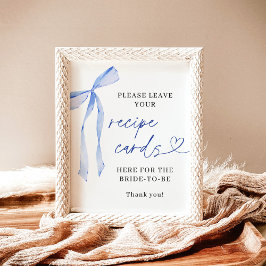 Etwas Blau, bevor ich Bridal Rezept Card tun Poster