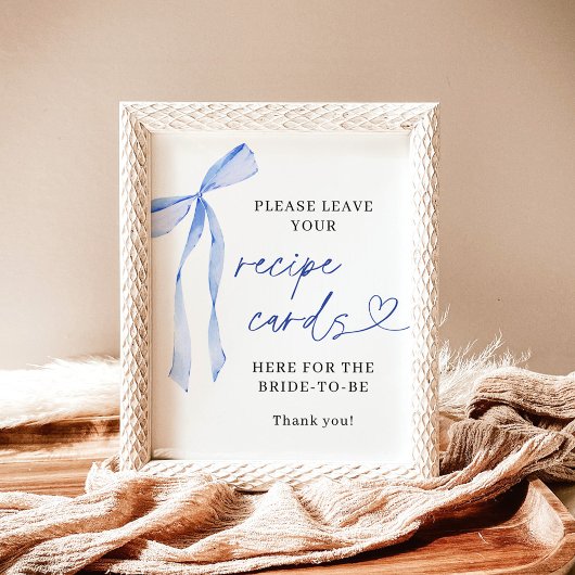 Etwas Blau, bevor ich Bridal Rezept Card tun Poster