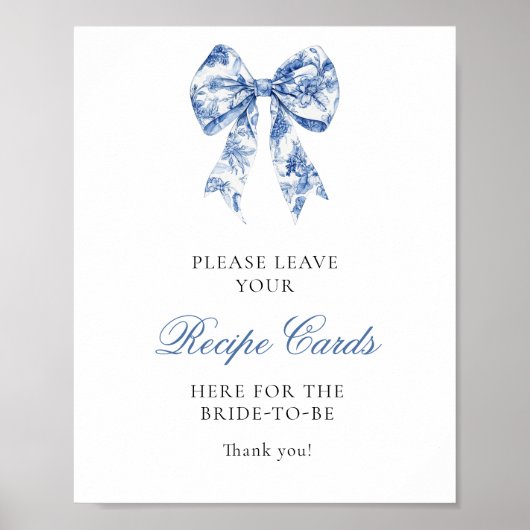 Etwas Blau, bevor ich Bridal Rezept Card tun Poster (Vorne)