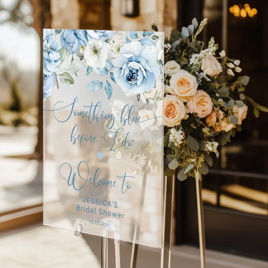 Etwas Blau bevor ich bridde Willkommen mattiert Acrylschild