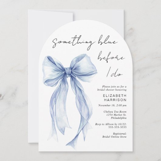 Etwas Blau, bevor ich das Brautparty anhebe Einladung (Vorderseite)