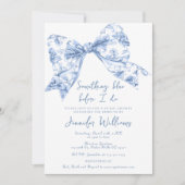 Etwas Blau, bevor ich das Brautparty "Bow" Einladung (Vorderseite)