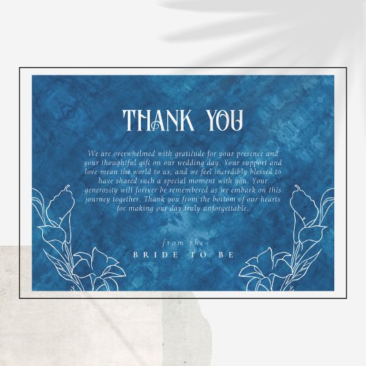 Etwas Blau, bevor ich Dusche tun Danke Karte