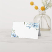 Etwas Blau, bevor ich dustig blaue Blüten Platzkarte (Vorderseite)