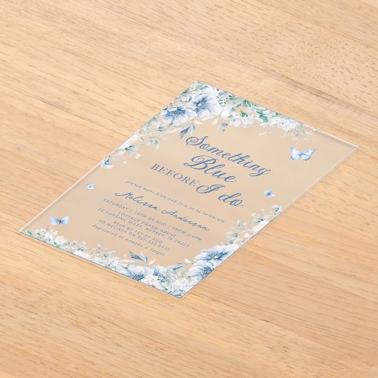 Etwas Blau bevor ich Elegantes Brautparty mache Acryleinladungen (Ablage )