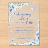 Etwas Blau bevor ich Elegantes Brautparty mache Acryleinladungen (Vorderseite)