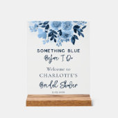 Etwas Blau bevor ich elegantes Brautparty mache Acrylschild (Vorderseite)