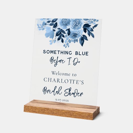 Etwas Blau bevor ich elegantes Brautparty mache Acrylschild (Winkel)