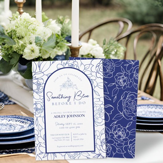 Etwas Blau bevor ich elegantes Brautparty mache Einladung