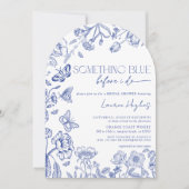 Etwas Blau, bevor ich florales Brautparty in Einladung (Vorderseite)