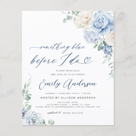 Etwas Blau, bevor ich florales Brautparty mache (Vorderseite)