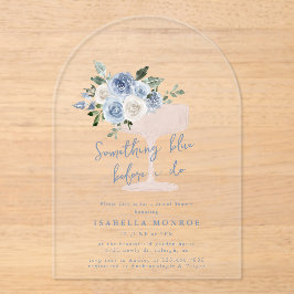 Etwas Blau, bevor ich florales Brautparty mache Acryleinladungen