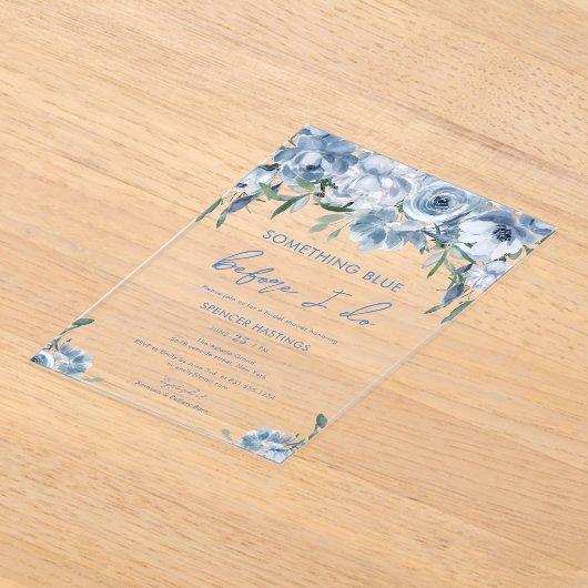 Etwas Blau, bevor ich florales Brautparty mache Acryleinladungen (Ablage )