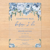 Etwas Blau, bevor ich florales Brautparty mache Acryleinladungen (Vorderseite)