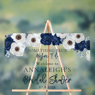Etwas Blau, bevor ich florales Brautparty mache Acrylschild