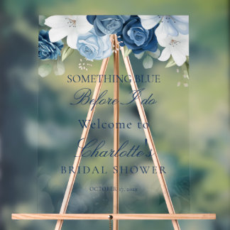 Etwas Blau, bevor ich florales Brautparty mache Acrylschild