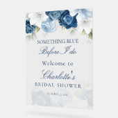 Etwas Blau, bevor ich florales Brautparty mache Acrylschild (Winkel)