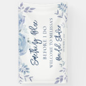 Etwas Blau, bevor ich florales Brautparty mache Banner (Vertikal)