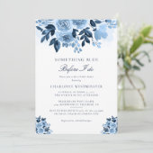 Etwas Blau, bevor ich florales Brautparty mache Einladung (Stehend Vorderseite)