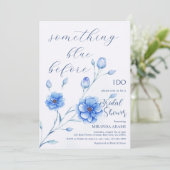 Etwas Blau, bevor ich florales Brautparty mache Einladung (Stehend Vorderseite)