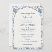 Etwas Blau, bevor ich florales Brautparty mache Einladung (Vorderseite)