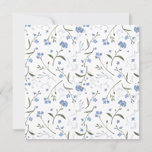 Etwas Blau, bevor ich florales Brautparty mache Einladung (Rückseite)