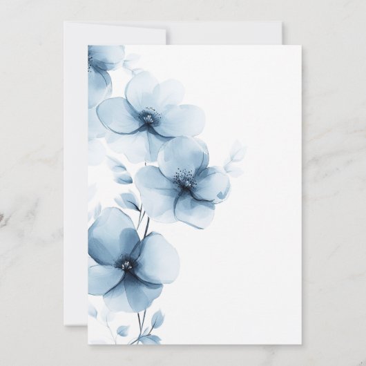 Etwas Blau, bevor ich florales Brautparty mache Einladung (Rückseite)