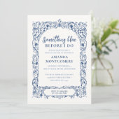 Etwas Blau, bevor ich florales Brautparty mache Einladung (Stehend Vorderseite)