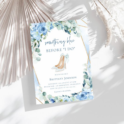 Etwas Blau, bevor ich florales Brautparty mache Einladung