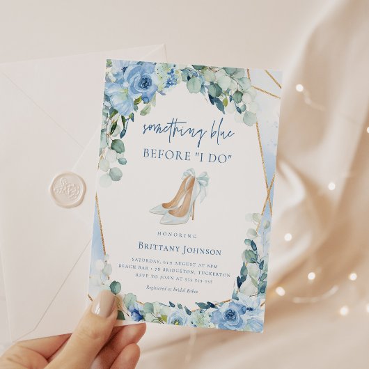 Etwas Blau, bevor ich florales Brautparty mache Einladung