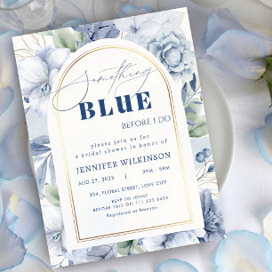 Etwas Blau, bevor ich florales Brautparty mache Einladung