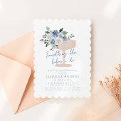 Etwas Blau, bevor ich florales Brautparty mache Einladung