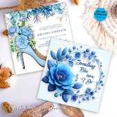 Etwas Blau, bevor ich florales Brautparty mache Einladung