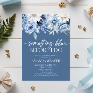 Etwas Blau, bevor ich florales Brautparty mache Einladung