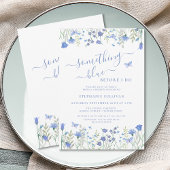 Etwas Blau, bevor ich florales Brautparty mache Einladung