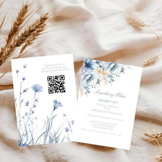 Etwas Blau bevor ich florales Brautparty mache Einladung