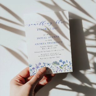 Etwas Blau, bevor ich florales Brautparty mache Einladung