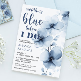 Etwas Blau, bevor ich florales Brautparty mache Einladung