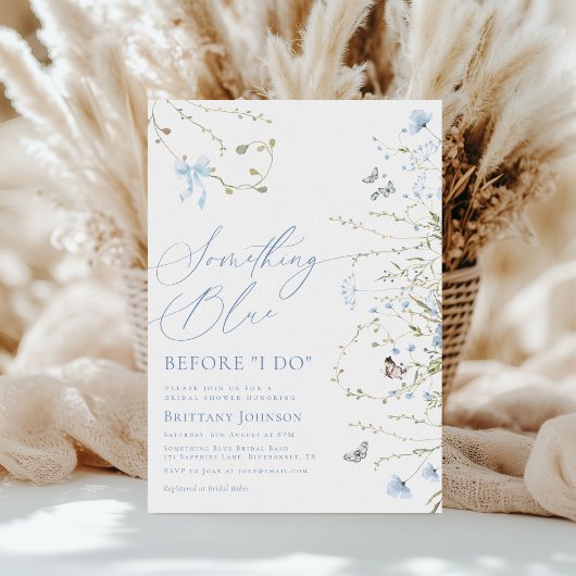 Etwas Blau, bevor ich florales Brautparty mache Einladung