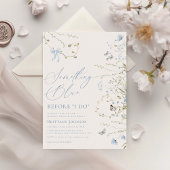 Etwas Blau, bevor ich florales Brautparty mache Einladung