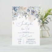 Etwas Blau, bevor ich florales Brautparty mache Einladung (Stehend Vorderseite)