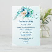 Etwas Blau, bevor ich florales Brautparty mache Einladung (Stehend Vorderseite)