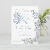 Etwas Blau, bevor ich florales Brautparty mache Einladung (Stehend Vorderseite)