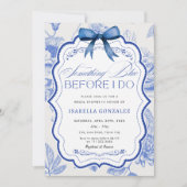 Etwas Blau, bevor ich florales Brautparty mache Einladung (Vorderseite)