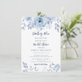 Etwas Blau, bevor ich florales Brautparty mache Einladung (Stehend Vorderseite)