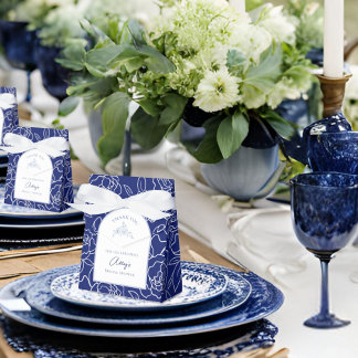 Etwas Blau, bevor ich florales Brautparty mache Geschenkschachtel