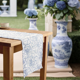 Etwas Blau, bevor ich florales Brautparty mache Mittelgroßer Tischläufer